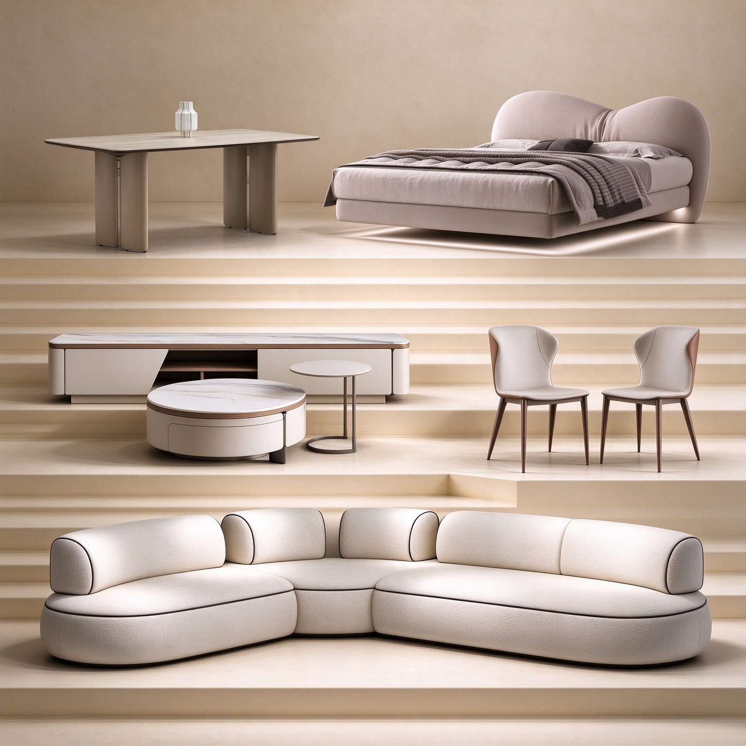 Zoe 01 — Soft Cream whole-home furniture styling overview