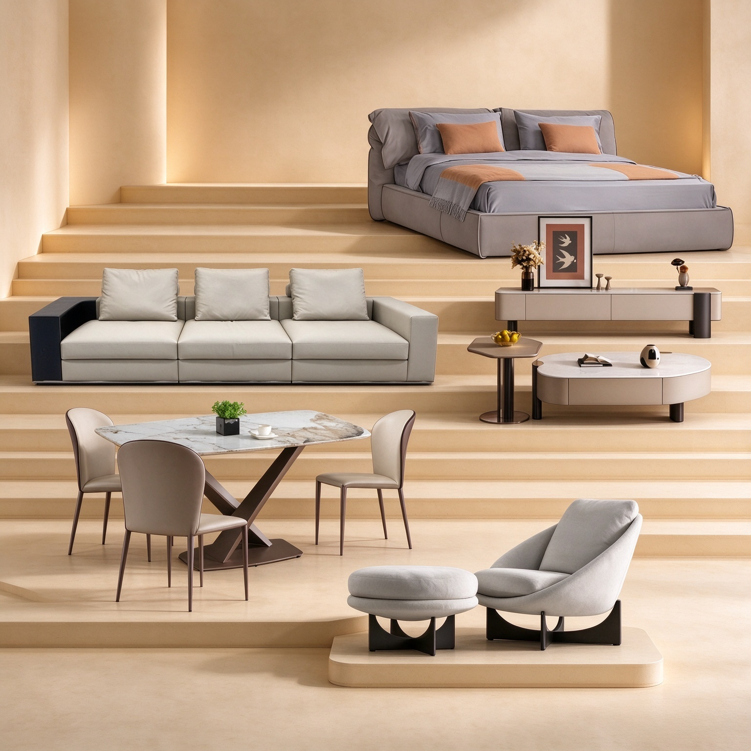 Zoe 04 — Quiet Contrast whole-home furniture styling overview